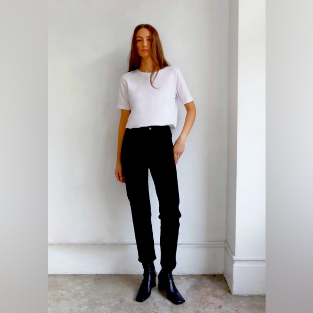 Oak+Fort Raw Hem Straight Fit  Cropped Jeans Size 30